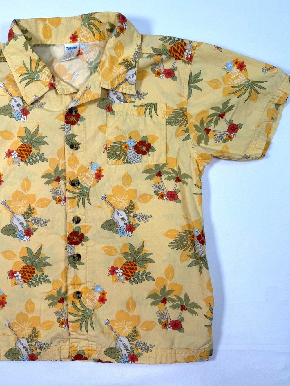 VINTAGE GYMBOREE Boys Hawaiian Button Up‎ Shirt 8 2005 Tropical Aloha Summer